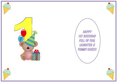 Happy 1st Birthday Insert - CUP332056_719 | Craftsuprint