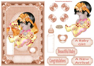 Beautiful Baby 2 Decoupage Card Front - CUP352133_719 | Craftsuprint