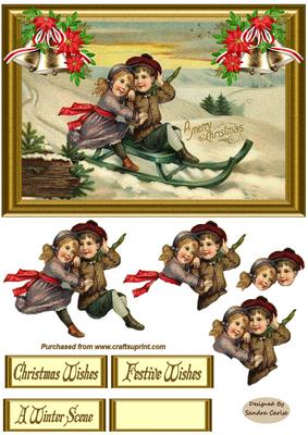 cHRISTMAS Winter Scene Decoupage tOPPER - CUP363216_719 | Craftsuprint