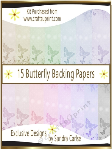 Butterfly 15 x Backing Papers kit - CUP885247_719 | Craftsuprint