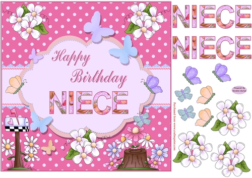 Happy Birthday Niece Pink Topper - CUP969509_719 | Craftsuprint