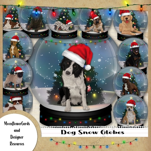 Christmas Dog Snowglobes CUP1170681_77133 Craftsuprint