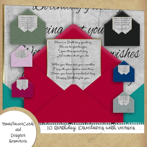 Birthday Verse Envelopes CUP1209055_77133 Craftsuprint