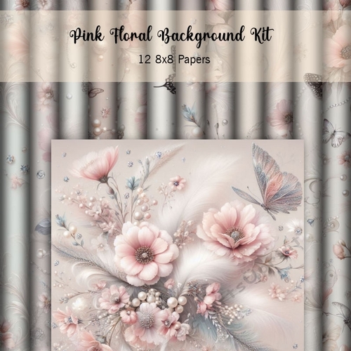 Pink Floral Background Kit - CUP1251852_77133 | Craftsuprint