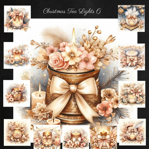 Christmas Tea Lights 6 CUP1264793_77133 Craftsuprint