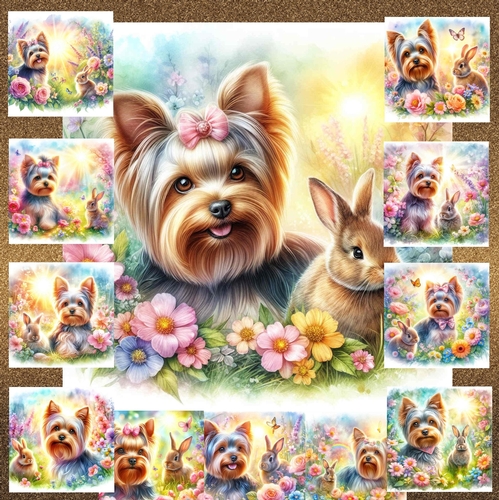 Yorkie Spring Spring Yorkie Bunnie - CUP1292079_77133 | Craftsuprint