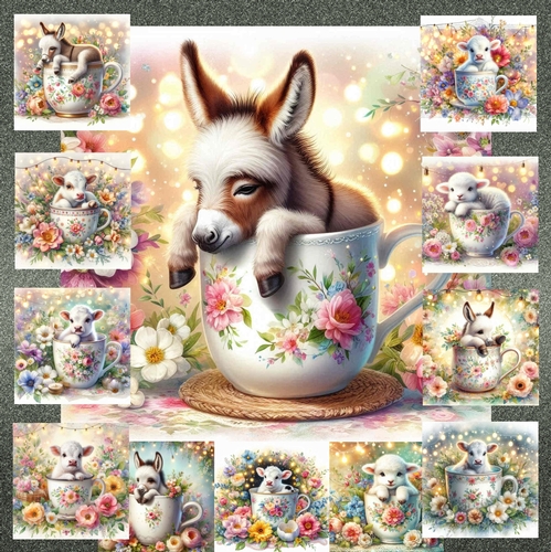 Foral Animal Cups 1 - CUP1350659_77133 | Craftsuprint
