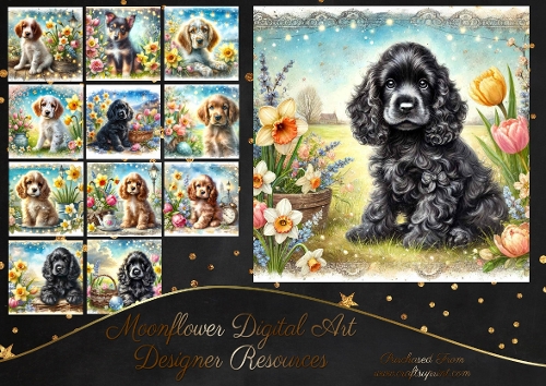 Spring Garden Pups 15 - CUP1362561_77133 | Craftsuprint