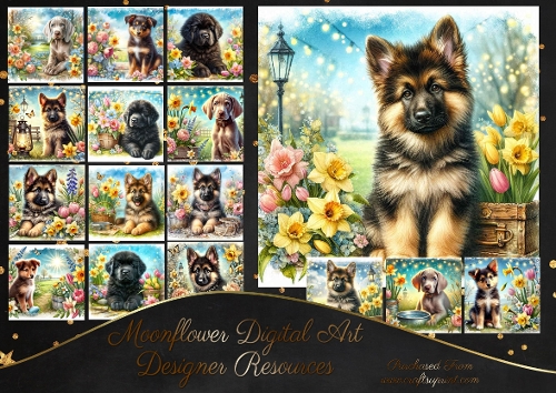Spring Garden Pups 16 - CUP1362562_77133 | Craftsuprint