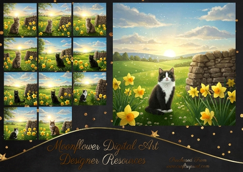 Spring Cat Wall Spring Wall Cats 2 - CUP1363332_77133 | Craftsuprint