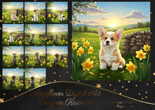 Spring Wall Pups 2 - CUP1363357_77133 | Craftsuprint