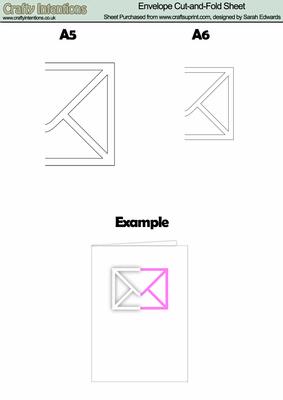 Envelope Cut &amp; Fold Card Template - CUP14752_172 | Craftsuprint