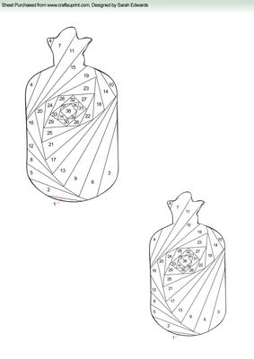 Hot Water Bottle Iris Folding Pattern - CUP149189_172 | Craftsuprint