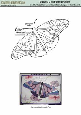 Butterfly Iris Folding Pattern - CUP19486_172 | Craftsuprint