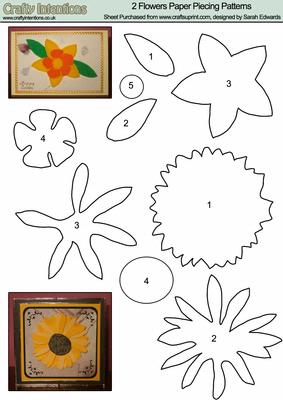 2 Flowers Paper Piecing Patterns - CUP20575_172 | Craftsuprint