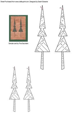 Funky Christmas Trees Iris Folding Pattern - CUP267923_172 | Craftsuprint