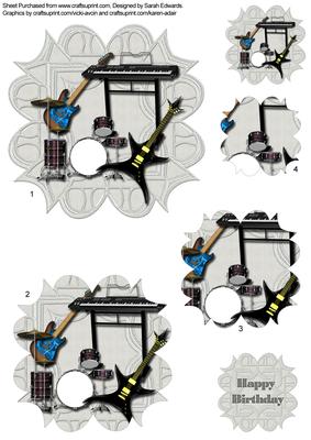 Rock Band Instruments Shaped Pyramid - CUP286776_172 | Craftsuprint