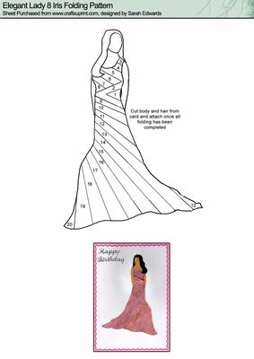 Elegant Lady 8 Iris Folding Pattern - CUP32803_172 | Craftsuprint
