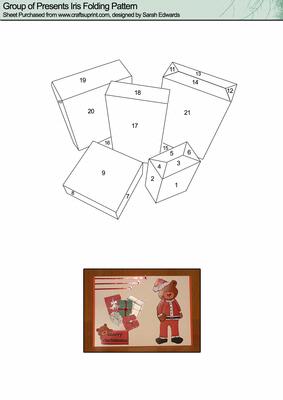 Group of Presents Iris Folding Pattern - CUP35810_172 | Craftsuprint
