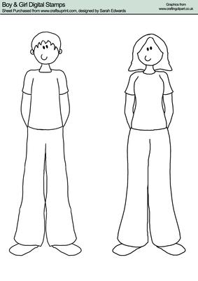 Boy &amp; Girl Digital Stamps - CUP74456_172 | Craftsuprint