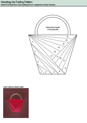 Handbag 3 Iris Folding Pattern - CUP78739_172 | Craftsuprint