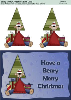 Beary Merry Christmas Quick Card - CUP79270_172 | Craftsuprint