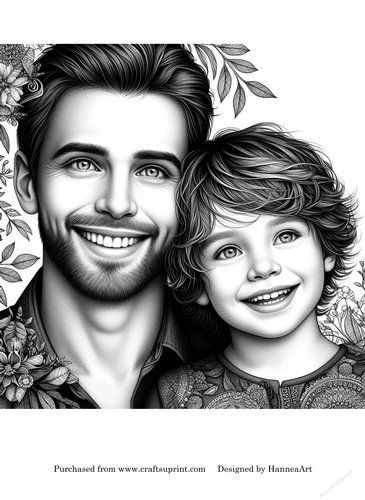 Father and son coloring page - CUP1294784_73451 | Craftsuprint