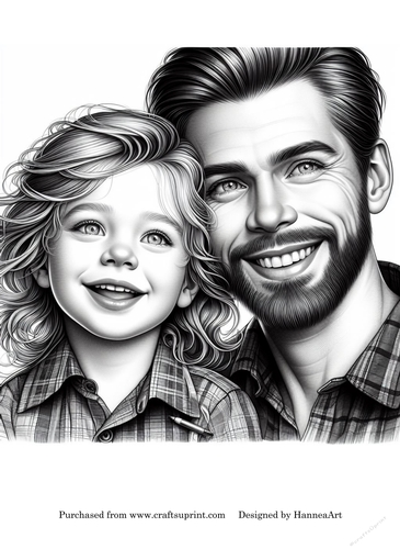 Father and son coloring page - CUP1294786_73451 | Craftsuprint
