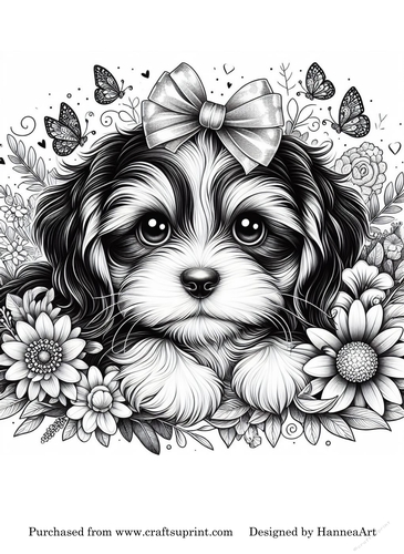 Cute dog coloring page - CUP1294797_73451 | Craftsuprint