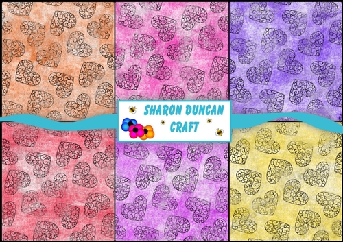 6 X Hearts papers in warm colours - A4 - CUP848674_1834 | Craftsuprint