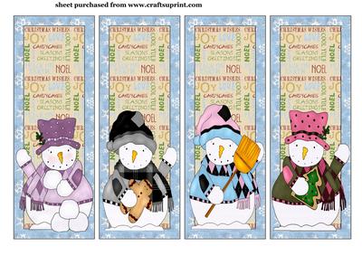 4 fat snowman bookmarksdl toppers  cup150865539  craftsuprint