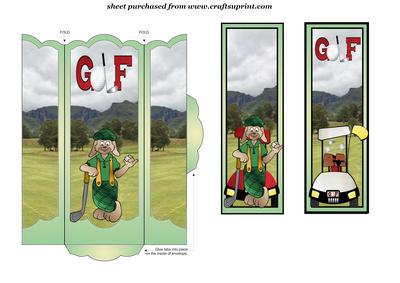 2 Golf Themed Bookmarks with Holder - CUP166003_539 | Craftsuprint