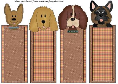 4 Pet Dog Bookmarks/dl Toppers Set 3 - CUP192045_539 | Craftsuprint