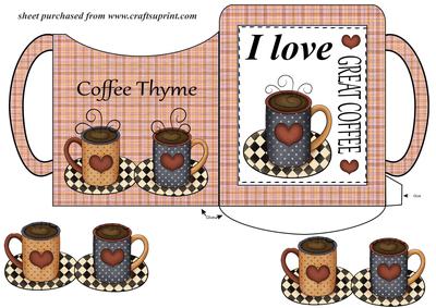 I Love Great Coffee Shaped Card - CUP194920_539 | Craftsuprint