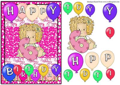 Age 6 Birthday Girl Card Front - CUP222673_539 | Craftsuprint