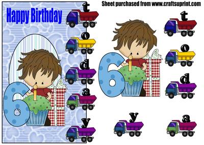 Birthday Boy Age 6 Card Front - CUP227133_539 | Craftsuprint