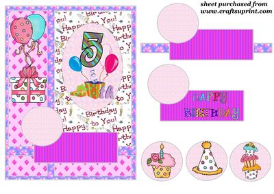 5th Birthday Card Front - CUP532492_539 | Craftsuprint