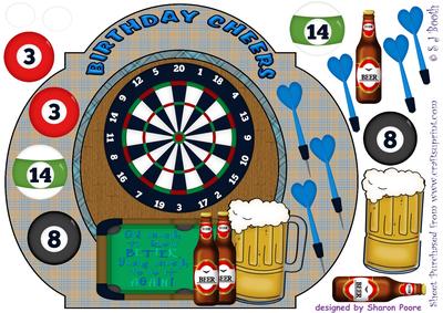 Darts and Pool Card Front - CUP657122_539 | Craftsuprint