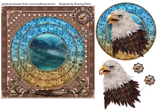 Beautiful eagle card front - CUP720144_539 | Craftsuprint