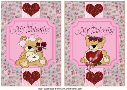 2 Cute Valentines Day card fronts - CUP943457_539 | Craftsuprint