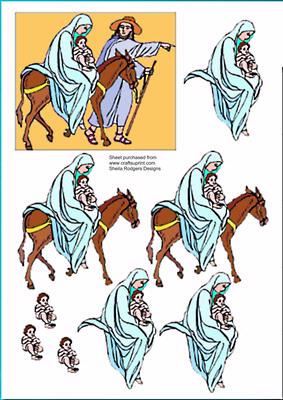 Mary, Jesus, Joseph, Donkey Christmas - CUP11312_66 | Craftsuprint