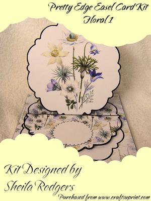 Pretty Edge Easel Card Kit Floral 1 - CUP129840_66 | Craftsuprint