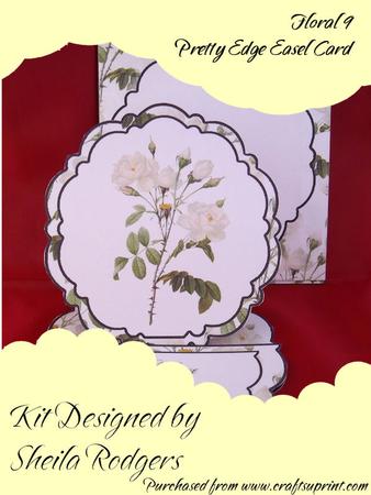 Floral 9 Pretty Edge Easel Card - CUP158151_66 | Craftsuprint