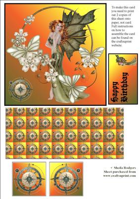 Exploding Card - Green Fairy Sunset - CUP384429_66 | Craftsuprint