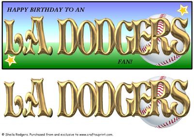 Baseball Fan Birthday Card - L.a. Dodgers - CUP392912_66 | Craftsuprint