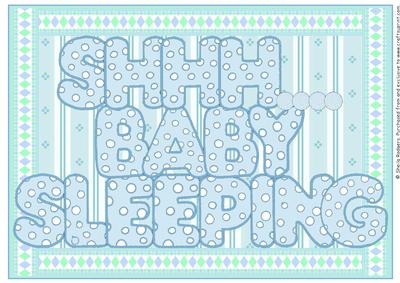 Shhh - baby Sleeping Blue - CUP428562_66 | Craftsuprint