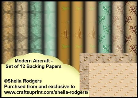 Modern Aircraft - Set of 10 Backing Papers - CUP532296_66 | Craftsuprint