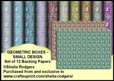 Geometric Boxes - Small Design - 12 Backing Papers - CUP533814_66 ...
