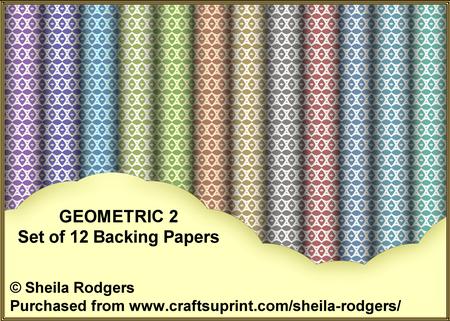 Geometric 2 - Set of 12 Backing Papers - CUP584072_66 | Craftsuprint