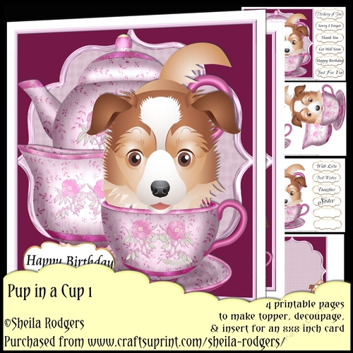 Pup In A Cup 1 - CUP928295_66 | Craftsuprint